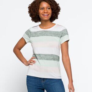 Market & Spruce Striped Juuna Hi Lo Knit Tee XS